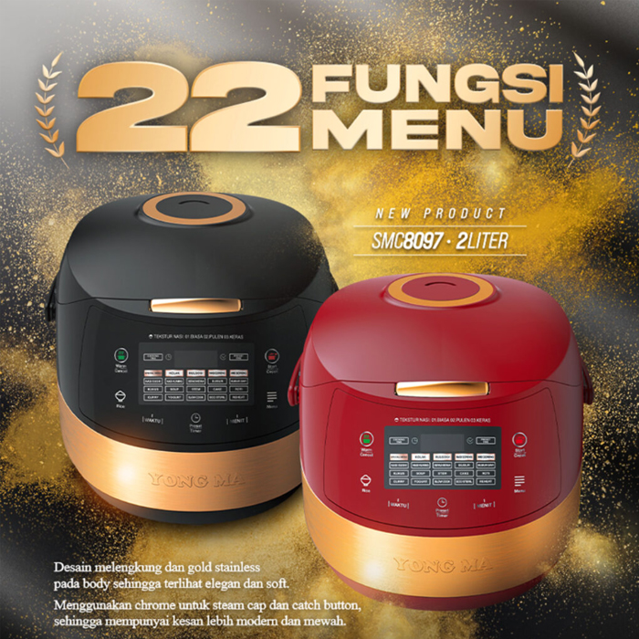 Yong Ma Digital Rice Cooker 2 Liter - SMC8097 | SMC 8097 Hitam